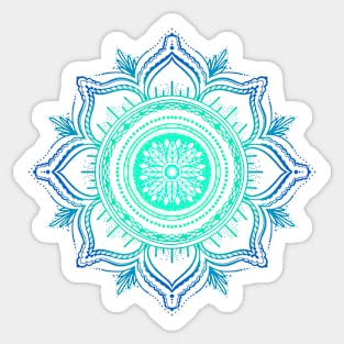 Mandala Zen Design Green and Blue Sticker